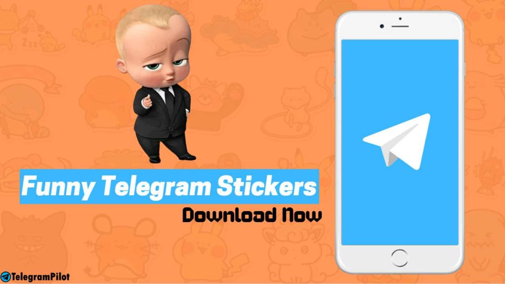 funny baby boss telegram sticker with mobile